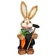 thumbnail image 2 of Muñeco de conejito de paja de Pascua de 35 cm de pie, figura decorativa realista hecha a mano para Estilo D, 2 of 9
