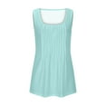 thumbnail image 6 of Homenesgenics Tank Tops with Built in Bras Summer Women Solid Color Round Neck Sleeveless Casual Tee Tank Green M, 6 of 6