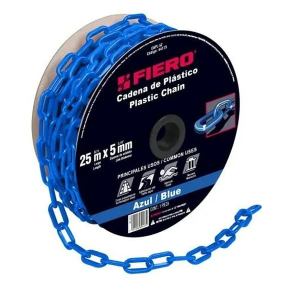 Cadena Plastica 5 Mm X 25 Mt Azul Fiero 44173v CAPL5Z