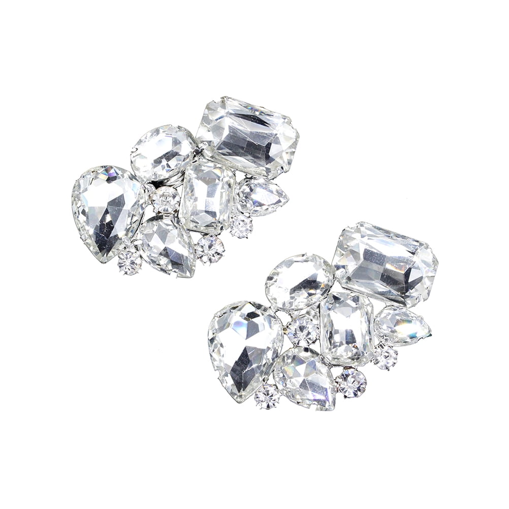 Etase 1Pair Rhinestone Crystal Wedding Bridal Diamante Crystal Shoe Clips 
