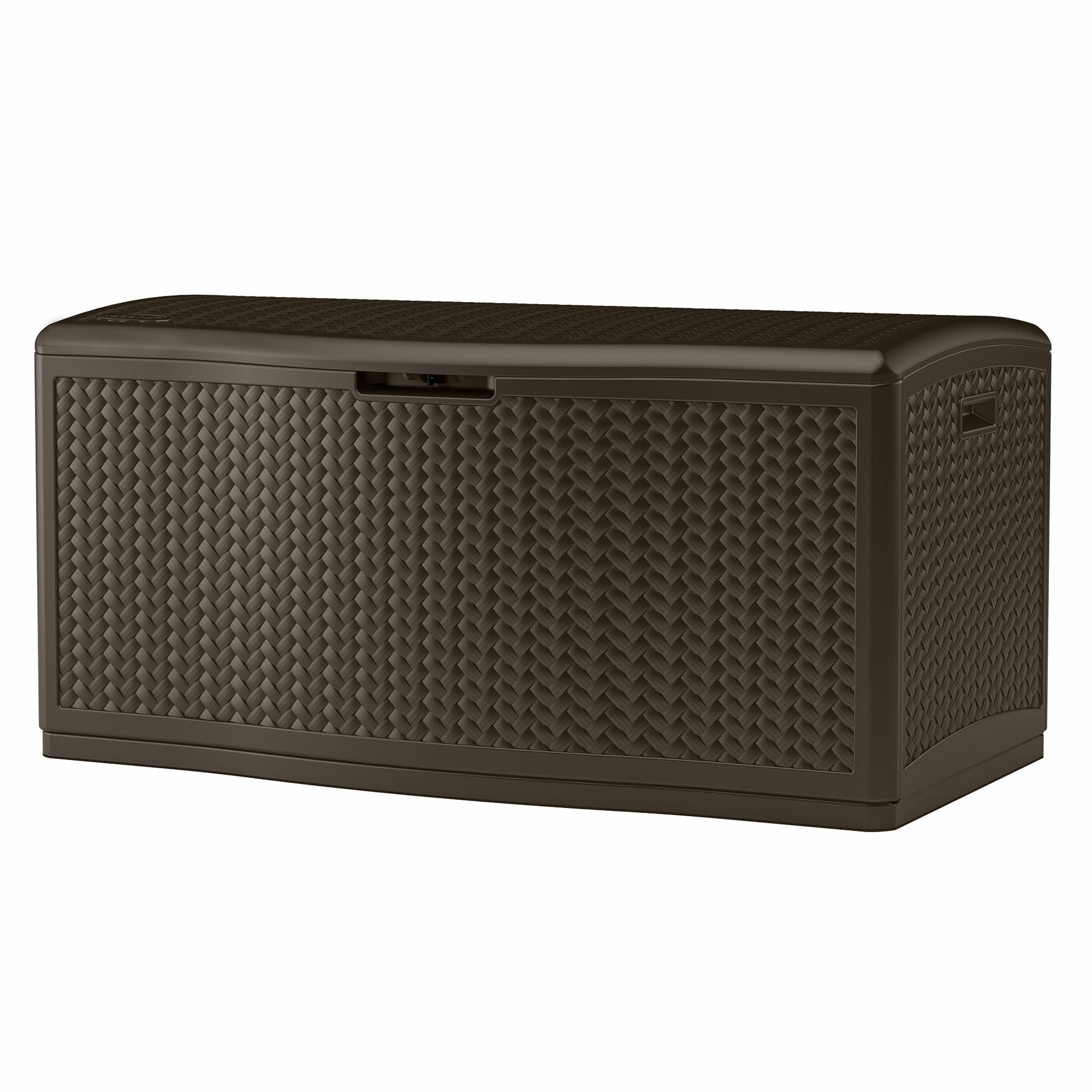 Suncast 124 Gal Extra Large Wicker Resin Outdoor Patio Storage Deck Box, Java by Suncast