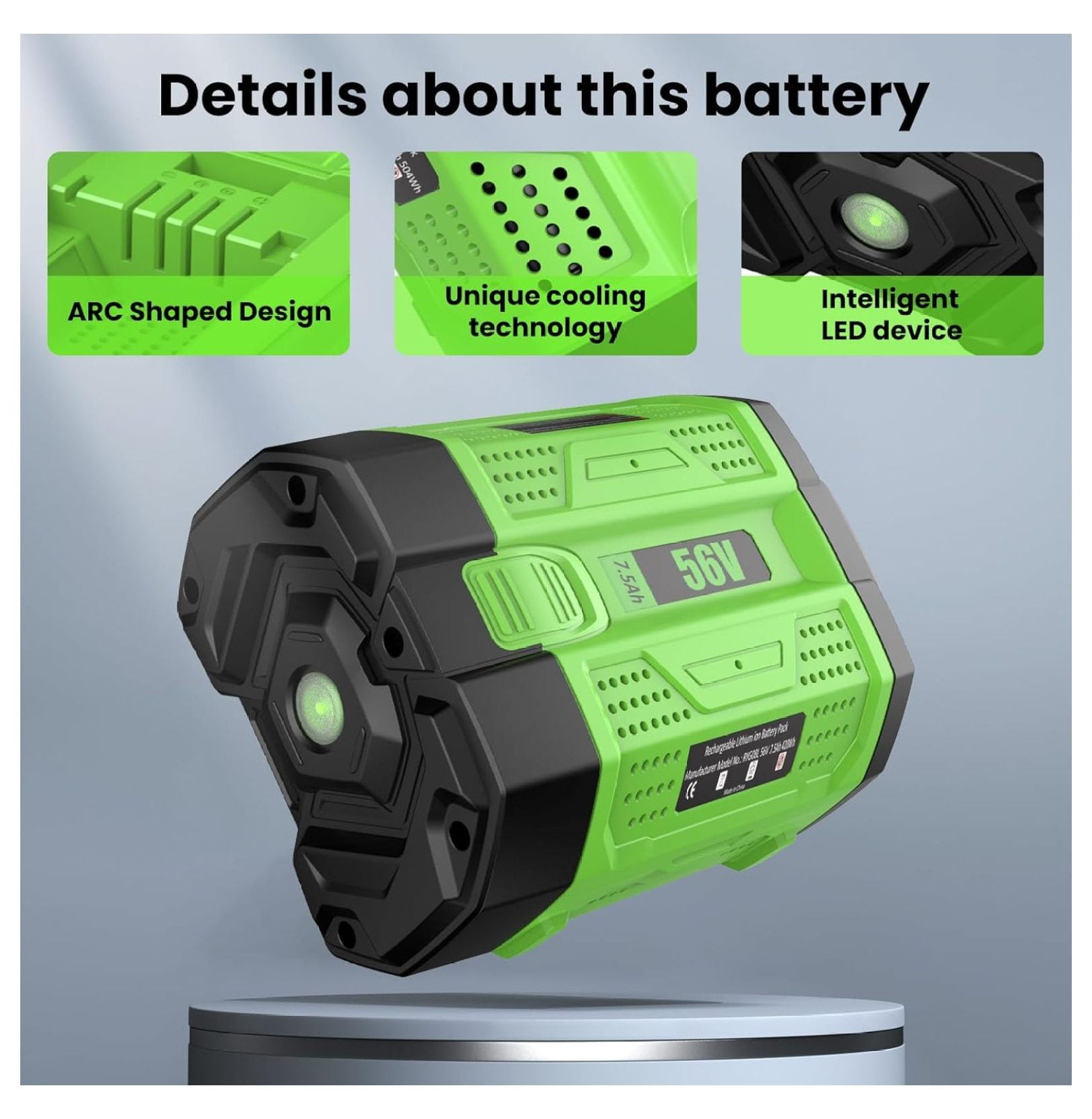 EGO Battery Replacement 7500mAh 56V - Compatible with BA2800 BA4200 BA1400T - for EGO Lawn Mower, Leaf Blower, Chainsaw Tools