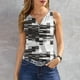 thumbnail image 1 of ICHUANYI Clearance Women's Casual Floral Print V-neck Printed Sleeveless T-Shirt Vest Tank Tops(Gray, S) ICHUANYI WER2023081506628, 1 of 5