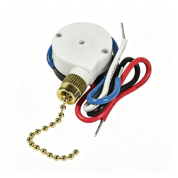 GJX 3-Speed 4-Wire Switch Compatible with Hunter,Hampton Bay,Harbor Breeze,Westinghouse Ceiling Fan Pull Chain Light Switch with 4 Pre-Installed Wires,Ul Listed