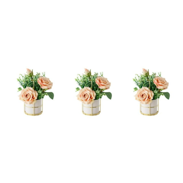 ZheElen Simulation Flower Set Versatile Usage Beautifully Designed Easy To Clean rose Champagne 3Set