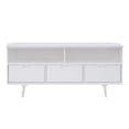 thumbnail image 2 of Console TV d'Angle en Bois Massif 52 Pouces 3 Tiroirs - Blanc, 2 of 5