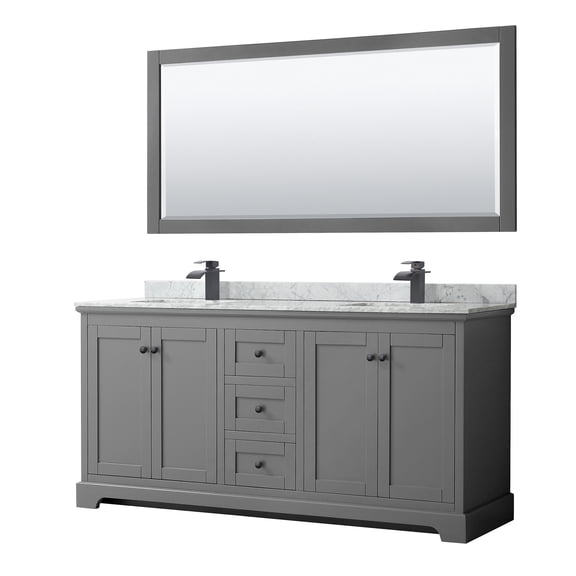 Wyndham Collection WCV232372DGBCMUNSM70 Avery 72" Free Standing Double Basin Vanity Set -
