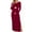 Maroon, variant on Women's Maternity Dress Long Sleeve Split Ruched Pregnancy Clothes