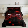 thumbnail image 2 of Manfei Game Console Full Size Comforter Sets,Gamer Gaming Bedding Comforter Set,Red Black Grid Bedding Sets,Breathable Bedroom Decorative Reversible,3 Pieces, 2 of 8