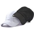 thumbnail image 4 of ORUYROP Unisex Ripped Distressed Denim Ring Baseball Cap Hip Hop Vintage Dad Hat Adjustable, 4 of 7