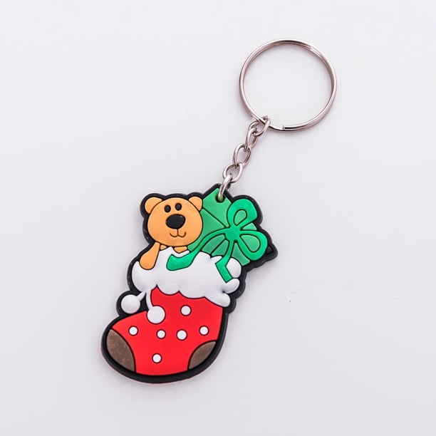 Llaveros para mujer, llavero de billetera, llavero de coche, llavero lindo, lindo llavero de Papá Noel, llavero colgante de regalo de Navidad, llavero