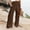 Brown, variant on HOMBOM Casual Wide Leg Pants Pink Women Long Wide-Leg Cotton Linen Casual High Elastic Waist Y2k Pants XXL