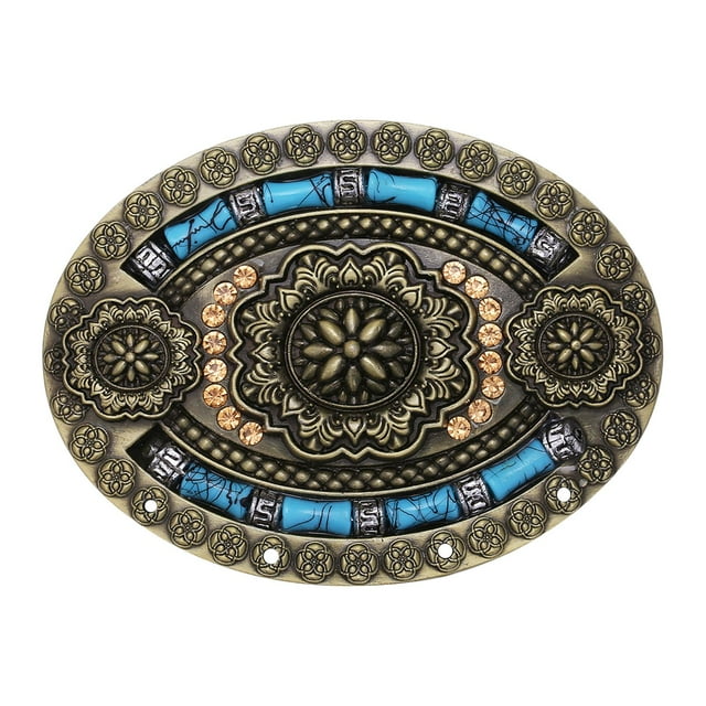Hebilla de Cinturón Bohemio Baoblaze Turquesa Vintage Bronce 1.5 pulgadas