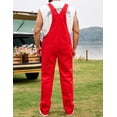 thumbnail image 3 of Overalls for Men Work Utility Coveralls Fashion Bib Romper Jumpsuit with Zipper Fly(Red,M), 3 of 9