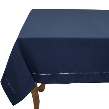 

Fennco Styles Stylish Solid Color with Hemstitched Border Tablecloth (Navy Blue 60 x60 Tablecloth)