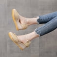 thumbnail image 3 of WIZUTIZ Wedge Sandals for Women Sandals for Women 2025 Comfortable Beach Stretchy Knitted Beach Sandals Buckle Peak Toe Shoes Flat Heel (O"-1) Wide Solid Sandals Going Out Deals Of The Day Beige, 3 of 6