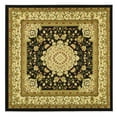 thumbnail image 3 of SAFAVIEH Lyndhurst Marie Traditional Floral Area Rug, Black/Ivory, 8' x 8' Round, 3 of 9