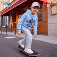 thumbnail image 6 of Disney Stitch Kids Hooded Sweatshirt Toddler Kids Clothes Long Sleeves Top Blue Graphic Skateboard Print Hoodie Sizes 2-9Y, 6 of 7