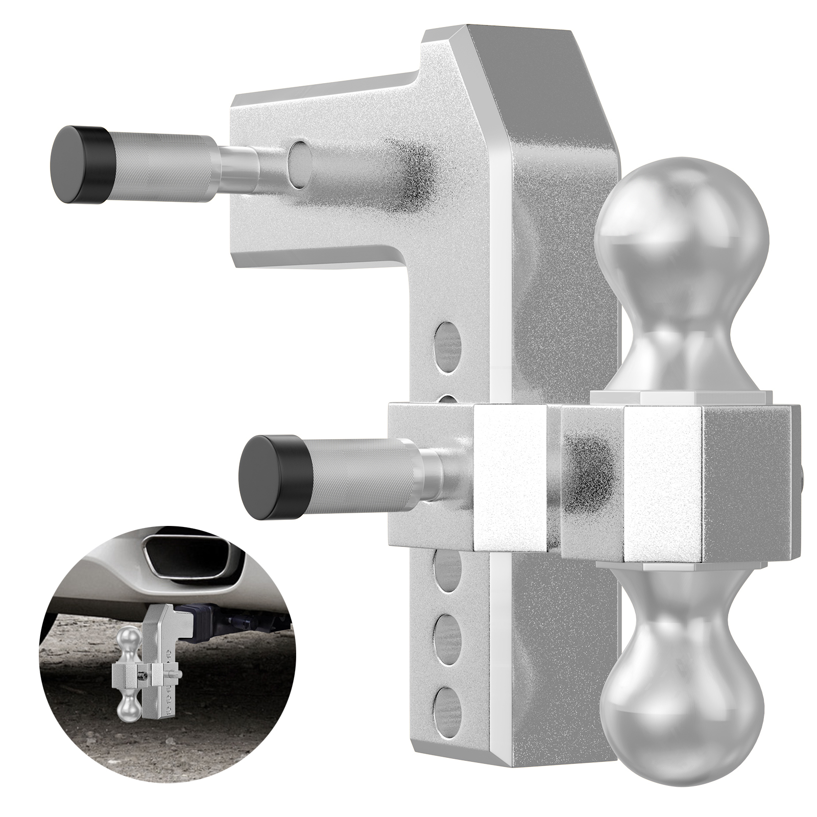 Weigh Safe WS82.5 Adjustable Hitch Ball Mount with Scale 2.5 Inch Shaft 8 Inch Drop