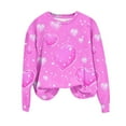 thumbnail image 2 of GUZOM Womens Valentine's Day Sweatshirt, Pink Heart Print Long Sleeve Crew Neck, 100% Polyester Soft Relaxed Fit S-5XL,Size 5XL, 2 of 5
