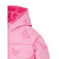 thumbnail image 2 of Jessica Simpson Girls Butterfly Cropped Puffer Jacket, Sizes 4-16, 2 of 3
