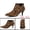 Brown, variant on Women's Pointed Toe Kitten Heel Cutout Ankle Boots Sky Blue 7.5
