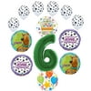 Scooby Doo 6th Birthday Party Supplies Balloon Bouquet Decorations - Green Number 6