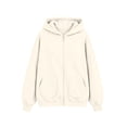 thumbnail image 4 of Bibifish Womens Hoodies Full Zip Long Sleeve Oversized Soft Fleece Relaxed Fit Outerwear Pullover Tops With Pocket, 4 of 4