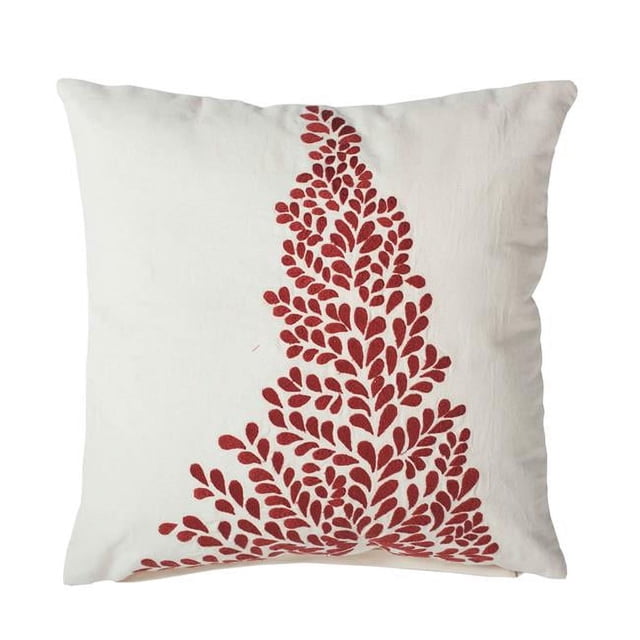 Vickerman QTX17211 18 x 18 Po. Satin Stitch Coussin Arbre Blanc