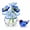 Blue, variant on Miniature Blue Glass Flower Vase and Bird Figurine Set, Handmade Tiny Floral Decor for Desk, Shelf, Windowsill and Display