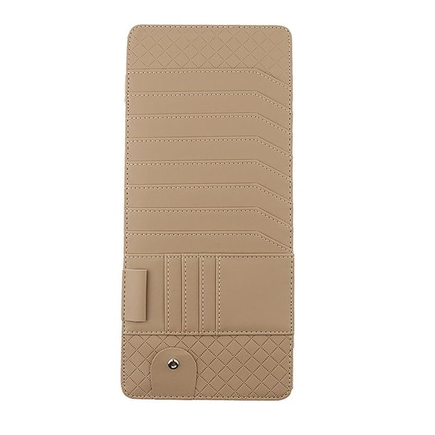 Visera Para Sombrilla Para CD, DVD, , , PU, de material cuero, Estuche De Almacenamiento, Con Gafas Y Organizador De Clips Beige
