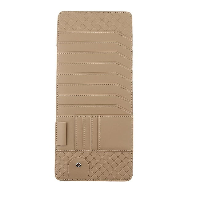 Organizador de Visera de Coche, Accesorios de Interior de Coche, Almacenamiento de , Bolsillo para Registro Y Seguro de Coche, Bolsa para Pa Beige