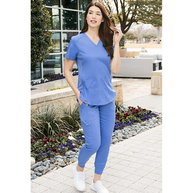 MED COUTURE Women Jogger Yoga Pant Color Ceil Size S 7710 CEIL S