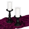 thumbnail image 2 of Koyal Wholesale Matte Black Metal Pillar Candle Holders | Rustic Candle Holder, Hurricane Glass Included, Set of 6, 2 of 5