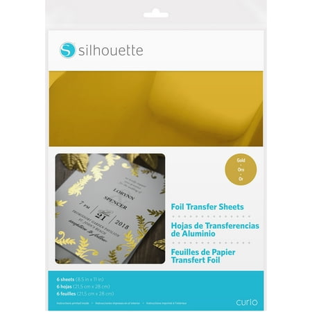 UPC: 0819177020298 | Silhouette 8.5 X11  Foil Transfer Sheets 6/Pkg-Gold