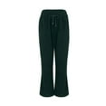 thumbnail image 5 of Green Sweatpants Women's Solid Color Corduroy Drawstring Elastic Tie Casual Loose Pants, 5 of 5