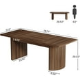 thumbnail image 2 of Tribesigns 78.7" Extra Long Dining Table for 6-8 People, Large Farmhouse Kitchen Table with Wooden Tabletop and Dual Base, Rustic Style Rectangular Dinner Table for Dining Room, Kitchen, Living Room, 2 of 5