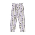 thumbnail image 6 of Uemuo Lavender Flowers Pattern Men's Wide Leg Palazzo Lounge Pants with Pockets Light Weight Loose Comfy Casual Pajama Pants-Small, 6 of 9