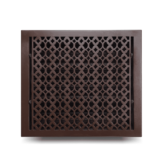 Cast Iron Floor Vent Cover 14″ x 16″ with Damper – Heavy Duty Handcrafted Tudor Mushroom Design HVAC Register – Powder Coated Repaintable Rust-Free Durable Air Vent for Floors & Walls