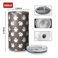 thumbnail image 4 of 20oz Coffee Tumblers Brown Halloween Ghost Pattern Stainless Steel Vacuum Insulated Travel Tumbler Coffee Cups Mug with Lid and Straw with Cleaning Brush for Cold & Hot Drinks, 4 of 5
