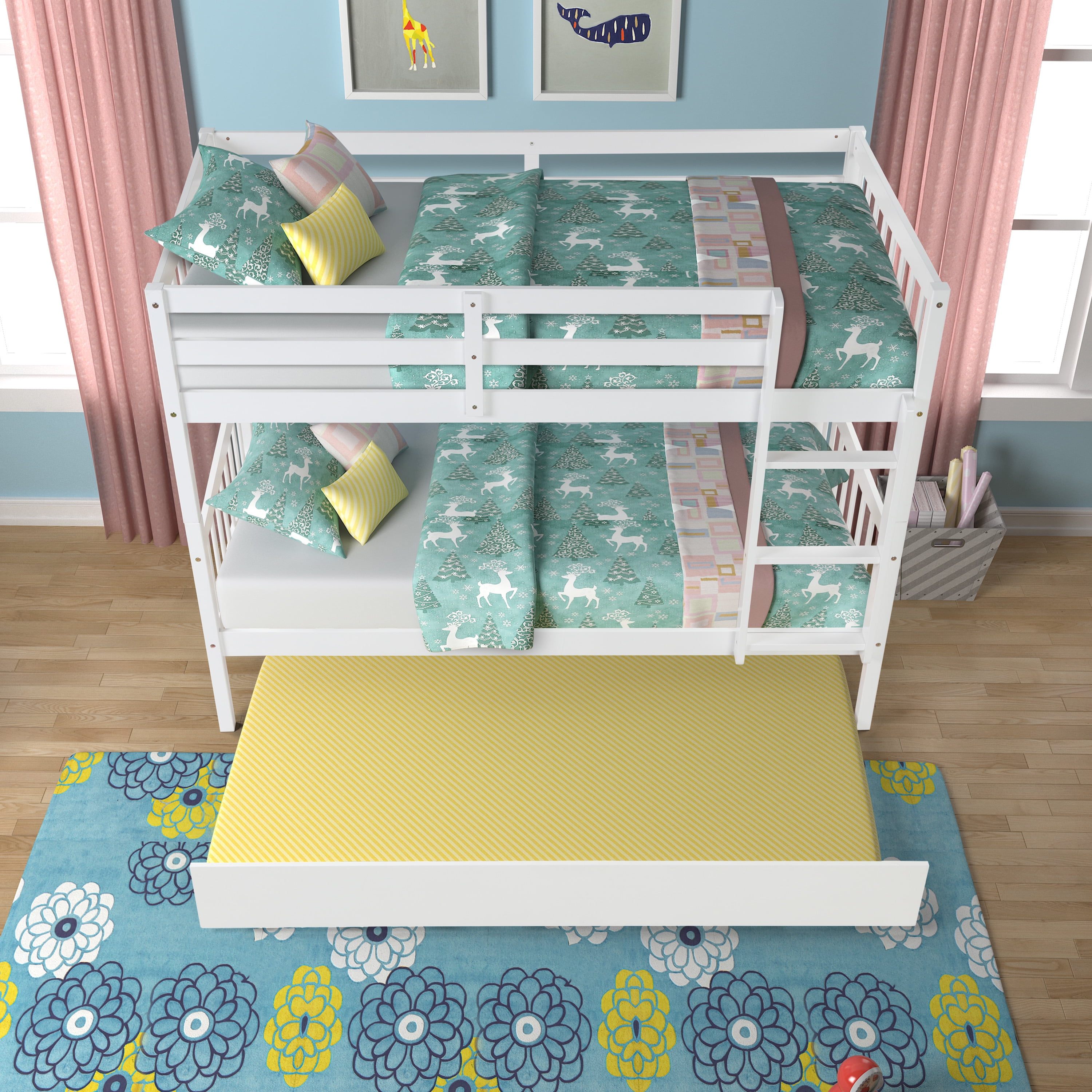 SEGMART Kids Bunk Bed TwinOverTwin, 2023 Upgraded 200lbs HeavyDuty