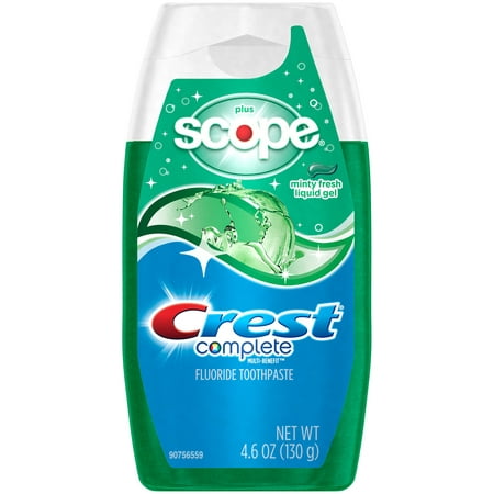 (3 pack) Crest Complete Whitening plus Scope Multi-Benefit Fluoride Liquid Gel Toothpaste, Minty Fresh, 4.6 (Best Non Fluoride Toothpaste Uk)