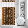 thumbnail image 2 of No Hook Shower Curtain, Yellow Beige Boho Shower Curtains for Bathroom with See Through Top Window, Geometric Vintage Abstract Art Ethnic Waterproof & Washable Bath Curtain Stand Up Stall 36"x72", 2 of 9