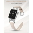 thumbnail image 3 of TOYOUTHS Leather Band Compatible with Apple Watch Bands 41mm 40mm 38mm 44mm 45mm 42mm 49mm Women, Slim Dressy Leather Strap with C-Shape Metal Buckle for iWatch Series 9/8/7/6/5/4/3/2/1/SE/Ultra 2, 3 of 7