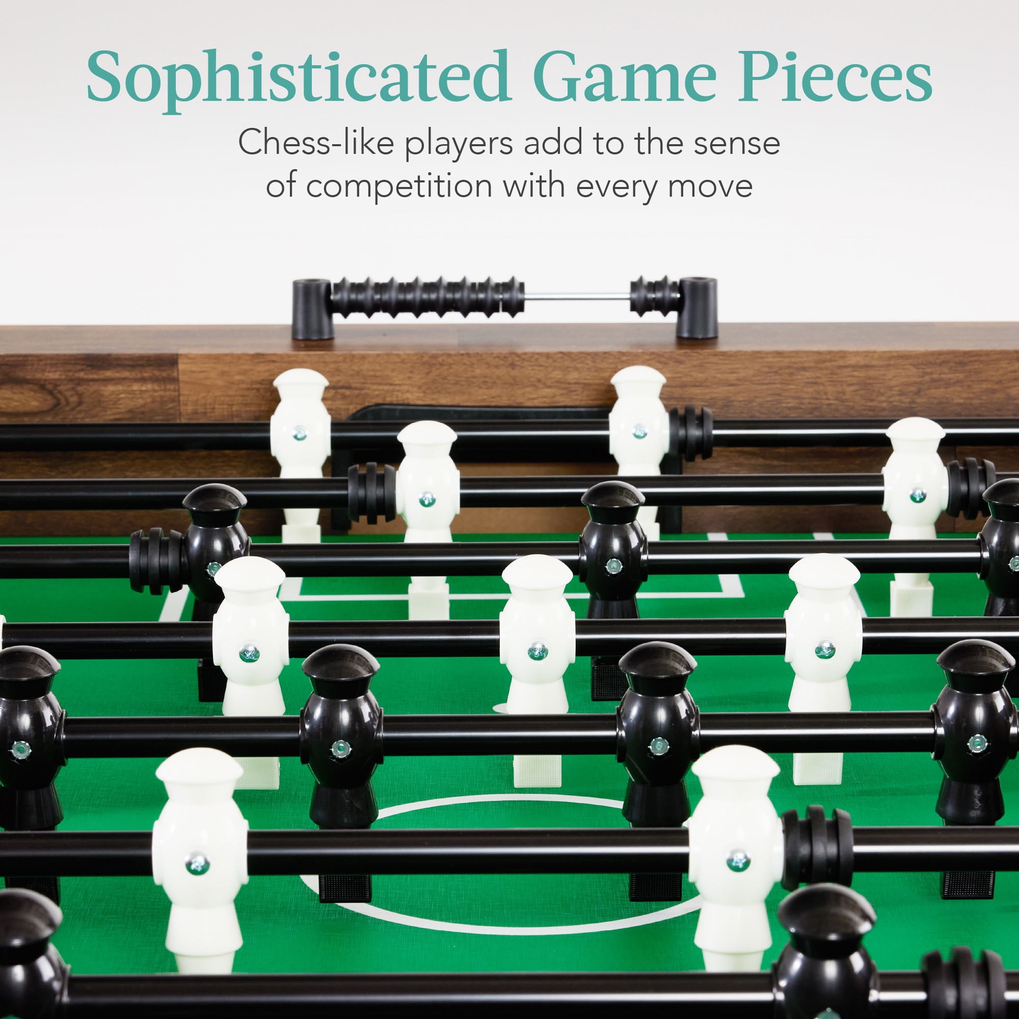 Best Choice Products Large 54in Full-Size Foosball Table for Home, Game Room w/ 2 Balls, 2 Cup Holders - Walnut