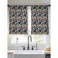thumbnail image 2 of Vintage Flower Sheer Curtains 45 Inch Length 2 Panels Set Window Treatments, Yellow Spring Floral Leaf Pastoral Birds Navy Blue Rod Pocket Semi Curtains for Living Room/Bedroom/Kitchen, 104"W x 45"L, 2 of 7
