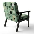 thumbnail image 5 of Designart "Green Strip Cubes Geometric Pattern" Upholstered Modern & Contemporary Accent Chair and Abstract Painting Arm Chair - Multiple Color & Pattern, 5 of 7