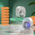 thumbnail image 4 of Mini aire acondicionado, recargable, 3 velocidades, 500 ML, tanque de agua, enfriador de aire por evaporación con temporizador, muesca de aromaterapia, función de pulverización, 4 of 5