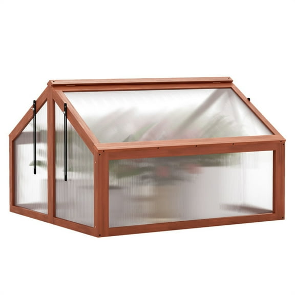 Outsunny Box Garden Wooden Greenhouse 35.5" x 31.5" x 23.0"