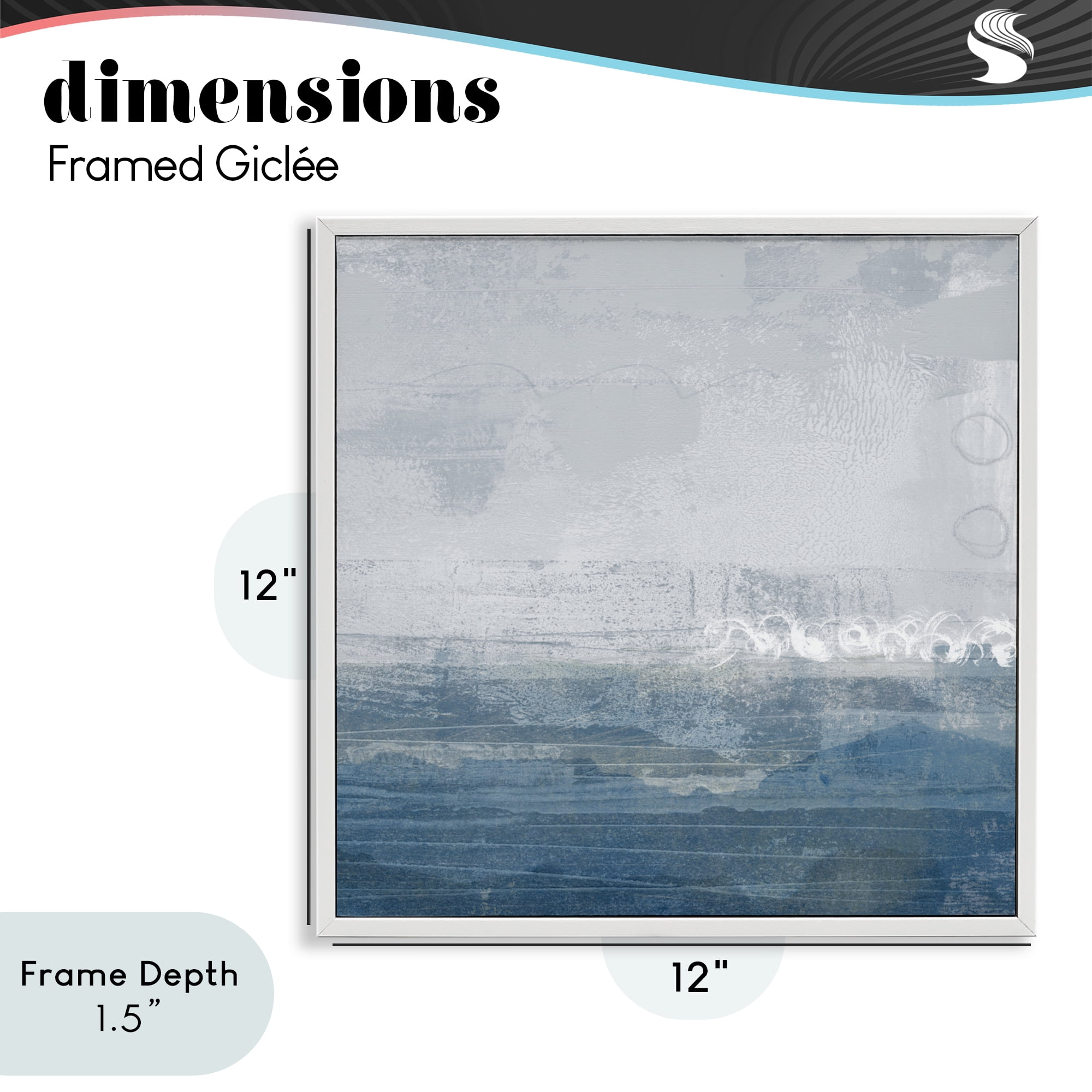 Stupell Industries Ocean Tide Abstract White Framed Giclee Art, design by Dan Meneely